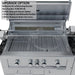 Upgrade option for Ruby 4-Burner grill showing the RUBY-RK-5B Dual Rotisserie Kit with criss-cross rod configuration and mounting brackets.