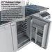 Sunstone 21-inch outdoor refrigerator SAPFR21PRO built into a Savanna island featuring 4.1 cubic feet of storage and 304 stainless steel construction.