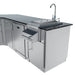 Close-up of the cocktail station and bar sink on the Sunstone Savanna island with high-arc faucet and speed rail.