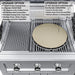 Sunstone SCPTXTANGO19 Texas Tango Outdoor Kitchen Island upgrade options—pro-sear cooking grate and 15-inch pizza stone on circular grate insert.