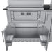 Sunstone SCPTXTANGO19 Texas Tango Outdoor Kitchen Island under-grill access—open stainless cabinet doors showing spacious storage compartment.