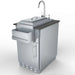 Sunstone SAC20CSDL 20" left-door appliance cabinet shown with sink and pull-out trash drawer, stainless outdoor kitchen waste bin storage.