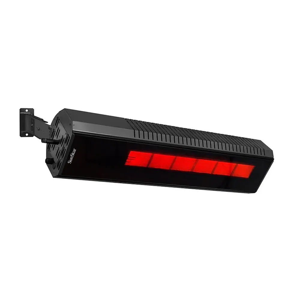 Low-profile 48-inch SunStar 50N10-SGL1560 gas heater showing sleek design and adjustable mounting for targeted heating.