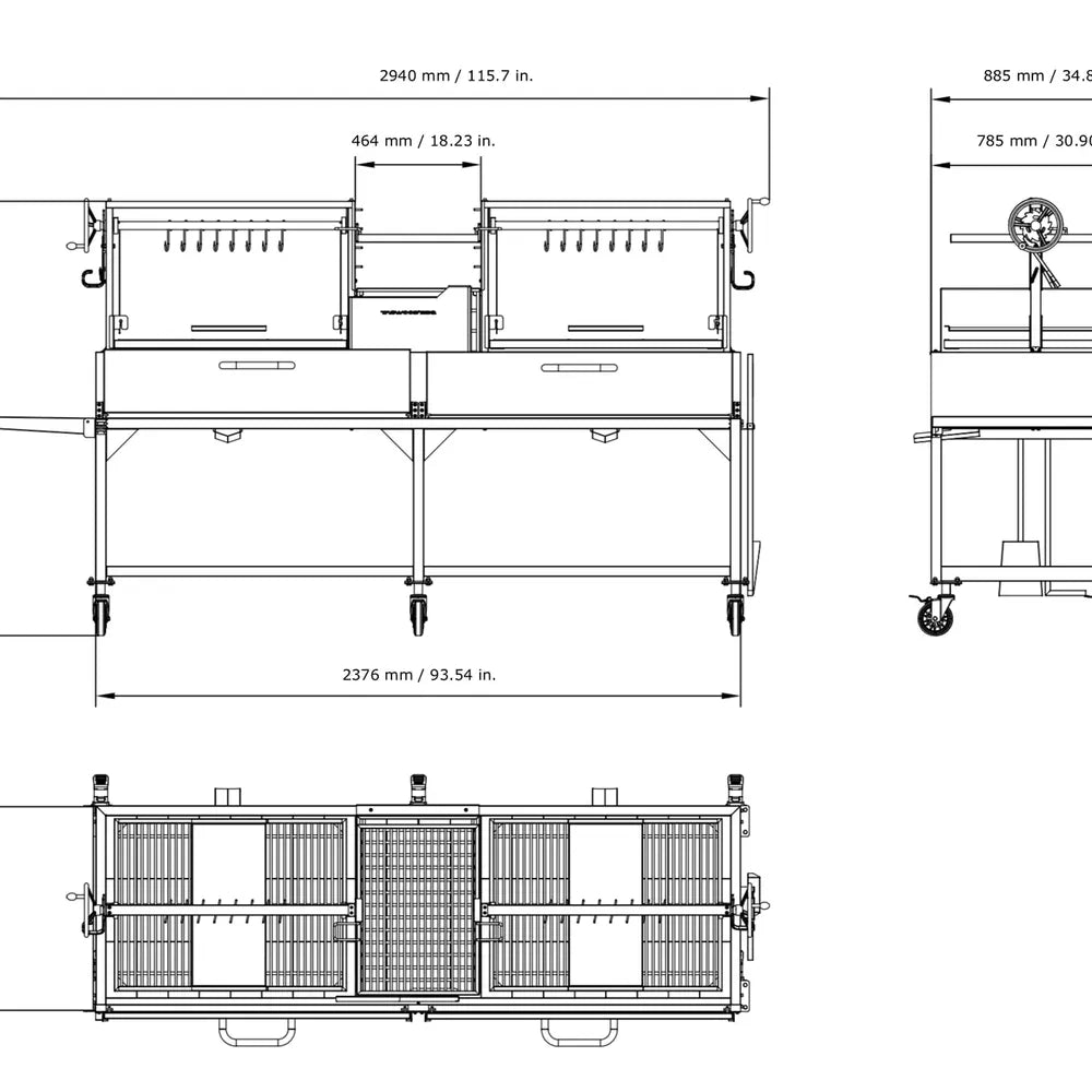 Tagwood BBQ24SS Double Santa Maria Grill, 304 SS