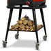 WPPO Infinity 50 trolley cart holding firewood on lower slatted shelf with rolling caster wheels.