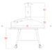 WPPO Red Rock 100 side dimension diagram showing 111 cm oven length, 98 cm cart height, and 67 cm chimney height.