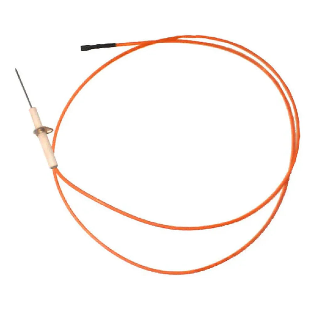 Sunstone Ruby R-GIMwire-IR impulse igniter wire for IR back burner, orange ignition cable with ceramic electrode probe and black connector, grill replacement part.