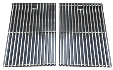 Sunstone P-GSet3B 304 stainless steel cooking grate set for 28-inch grill, two-piece rod grates with lift handles on white background.