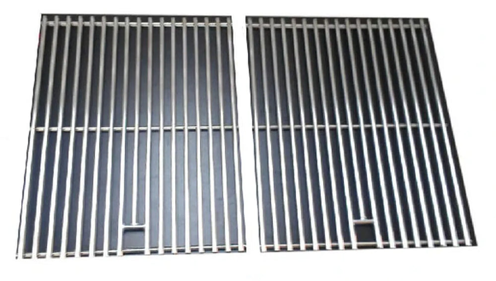 Sunstone P-GSet4B 304 stainless steel cooking grate set for 34-inch grill, three-piece rod grates with lift handles on white background.