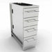 Sunstone SBC12SMD 12-inch outdoor kitchen base cabinet with 4 stainless steel drawers shown from an isometric perspective.