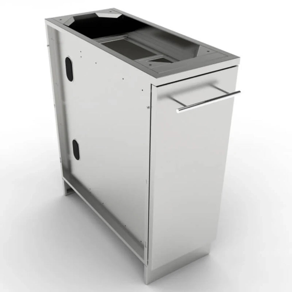 Sunstone SBC12SSRD 12-inch outdoor kitchen spice rack cabinet base in 304 stainless steel featuring pre-drilled holes for easy installation and a sleek weather-resistant finish.