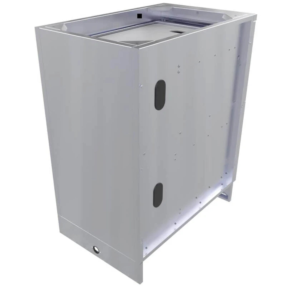 Sunstone SBC18DPIC stainless steel outdoor drawer cabinet frame with utility access openings for grill island installation