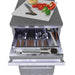 Sunstone SBC18DPIC outdoor cutlery drawer with stainless utensil organizer, grilling tools, and prep cutting board