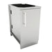 Sunstone 18-inch stainless steel single door storage cabinet with right-hinge configuration and modern bar handle.