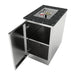 Sunstone SBC18FSD 18-inch cabinet installed in an outdoor island with a granite countertop and side burner burner.