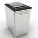 Sunstone 18-inch trash cabinet featuring a top-access countertop trash chute with a sliding lid and stainless steel handle.