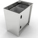 Rear perspective of the Sunstone 18-inch double bin trash drawer showing the open-top cabinet design for easy installation.
