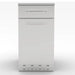 Front view of Sunstone SBC18SLPCD propane and trash drawer combo featuring sleek bar handles and bottom ventilation louvers for gas safety.