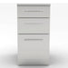 Front view of a Sunstone 18-inch triple drawer base cabinet featuring professional-grade 304 stainless steel construction and sleek horizontal bar handles.