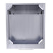 Interior top-down view of a Sunstone 24-inch outdoor kitchen cabinet structure showing heavy-duty stainless steel corner supports and pre-drilled holes for countertop installation.