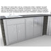 Sunstone SCC3ENDSPL 3-inch stainless steel left end corner guard panel installed on a stone veneer outdoor kitchen island to create a clean transition between cabinets and masonry.
