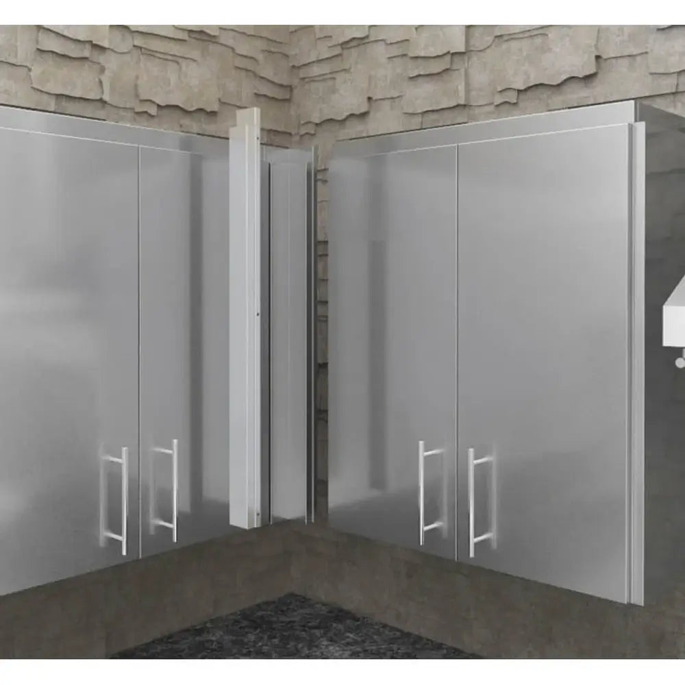 Sunstone SWC3SPF 3-inch spacer panel installed between two stainless steel wall units for a flush, professional finish.