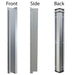Front, side, and back views of the Sunstone SWC3SP90 90-degree corner spacer, highlighting the 304 stainless steel construction.