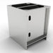 Rear view of Sunstone SBC30DSPC cabinet highlighting the enclosed box design and pre-drilled access ports for utilities and venting.