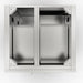 Top-down view of Sunstone 30-inch outdoor pantry cabinet showing the dual-chamber interior layout and reinforced corner supports.