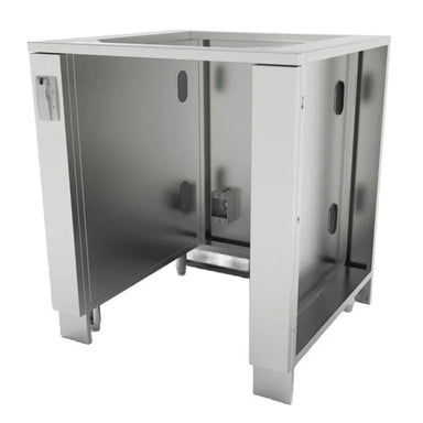 Sunstone SAC30APC 30" fridge appliance cabinet (fits 21" fridge), stainless interior housing with utility access for outdoor kitchen installation.
