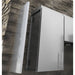 Side view showing the flush installation of the Sunstone SWC42EP 42-inch height end panel against an outdoor stone wall.