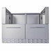 Sunstone SAC44HGDC 44-inch pellet grill base cabinet, stainless steel double drawers with vented toe-kick for outdoor kitchen island.
