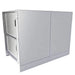 Rear/side view of Sunstone SAC44HGDC pellet grill base cabinet 44", stainless steel enclosure for built-in outdoor kitchen.