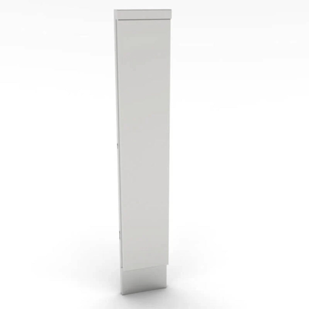 Sunstone SCC6SPF 6-inch stainless steel front spacer panel with matching kick plate for outdoor kitchen cabinet alignment and gap filling.