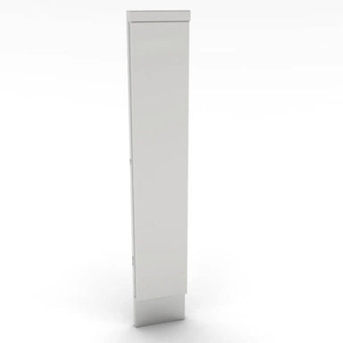 Sunstone SCC6SPF 6-inch stainless steel front spacer panel with matching kick plate for outdoor kitchen cabinet alignment and gap filling.