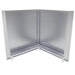 Rear interior view of the Sunstone SCC31BP90 corner cabinet back panel highlighting the structural support frame and adjustable leveling legs.