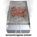 Sunstone fryer basket filled with shrimp in boiling water inside stainless deep fryer insert, top-down view.