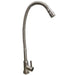 Sunstone SUN24PCB-Faucet cold-water pot filler faucet in satin finish with flexible gooseneck spout and single lever handle.