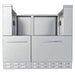 Front view of Sunstone SAC37HGDC pellet grill base cabinet 37", stainless steel with two large drawers and vented toe-kick.