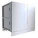 Back/side view of Sunstone SAC37HGDC pellet grill base cabinet 37", stainless steel enclosure with clean panels for built-in BBQ island.