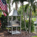 Tagwood BBQ BBQ02SS SS304 grill by waterfront patio with American flag backdrop