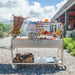 Tagwood BBQ26SS XL Santa Maria grill outdoor cooking setup with whole lamb rotisserie cage