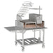 Tagwood BBQ33SS Argentine clamp grill stainless steel outdoor side view on grass