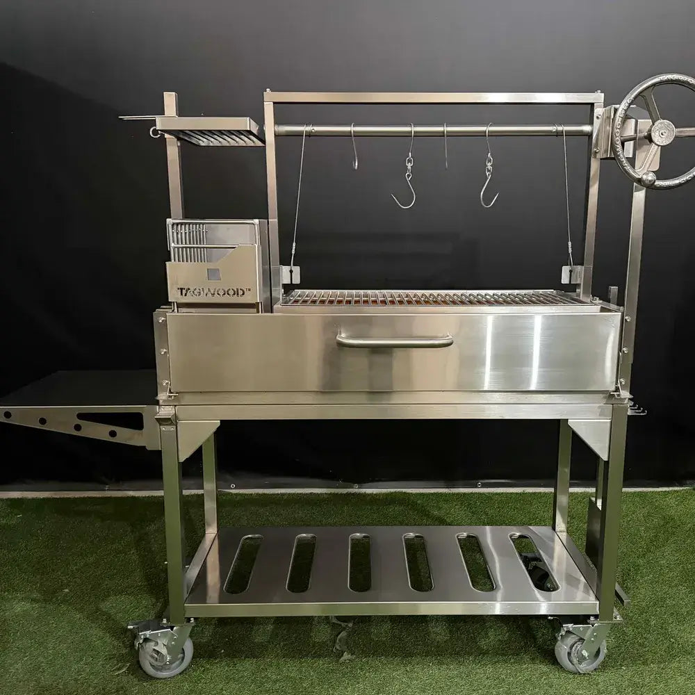 Tagwood BBQ03SS Santa Maria grill stainless steel front view in showroom
