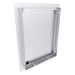 Rear view of Sunstone TEX-16SD 16" reversible access door showing stainless frame and mounting flange for outdoor kitchen cutout.