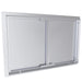 Back view of Sunstone TEX-DD30 30" stainless double access doors showing mounting frame and reinforced panel construction.