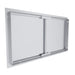 Back view of Sunstone TEX-DD36 36" stainless double access doors showing mounting frame, hinge hardware, and reinforced panels.