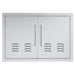 Sunstone TEX-DDV30 30" vented double access doors in 304 stainless steel, flush-mount outdoor kitchen cabinet doors with vents.