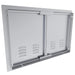 Back view of Sunstone TEX-DDV30 30" vented double access doors showing stainless mounting frame and reinforced panels.
