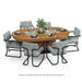 RAM Game Room PRO60TBL-W walnut oval dining table with gray chairs